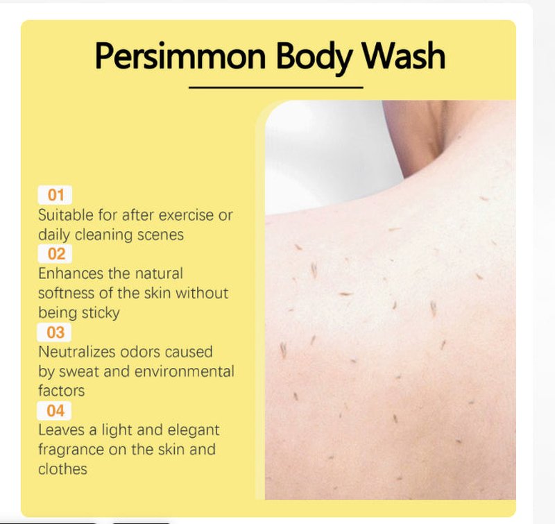Persimmon Body Wash 100ml Natural Skin Care for Gentle Cleansing
