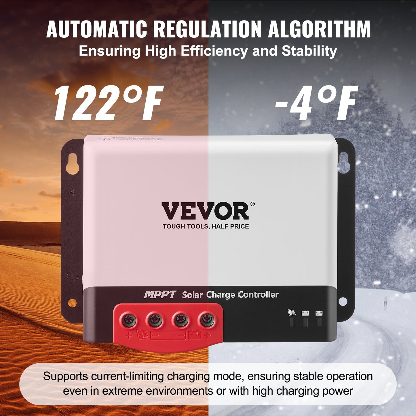 50A MPPT Solar Charge Controller with Bluetooth - 12V/24V Auto DC, High Efficiency