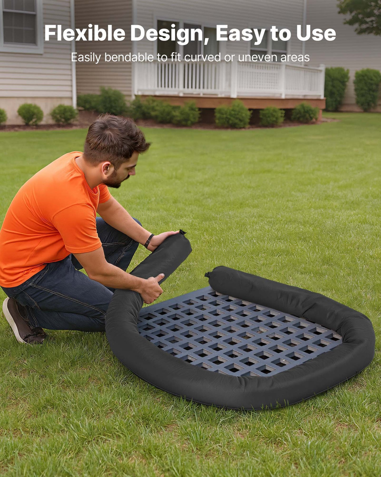 Sediment Filter Sock 5 In X 10 Ft Erosion Control Drain Barrier Black