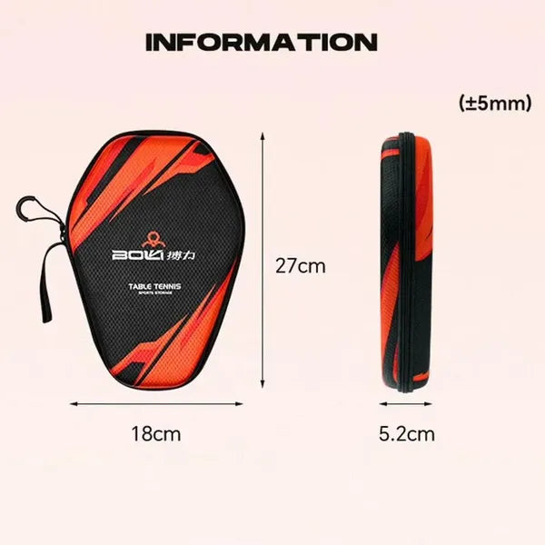 Table Tennis Racket Hard Case EVA Dustproof Storage Bag with Hand Strap