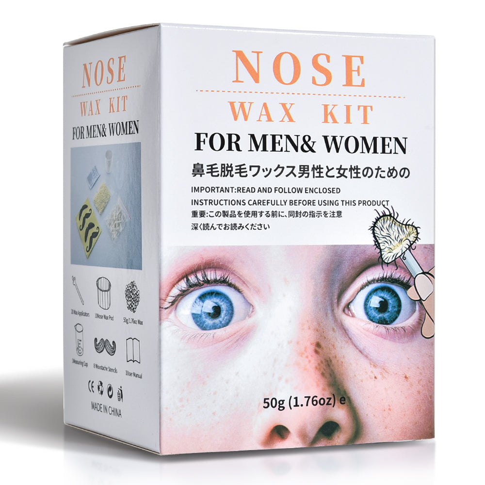 Nose Hair Removal Waxing Kit - Painless Facial Hair Removal for Men & Women