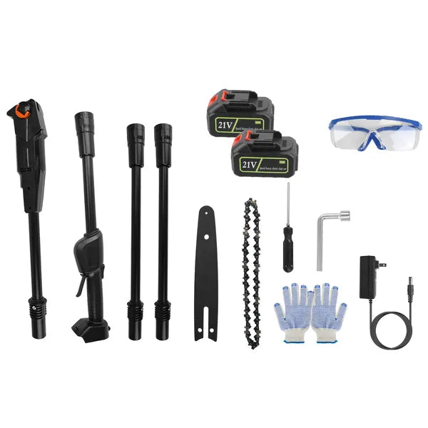 Cordless Pole Saw 7.4ft Extendable Chainsaw with 2 Batteries & Charger