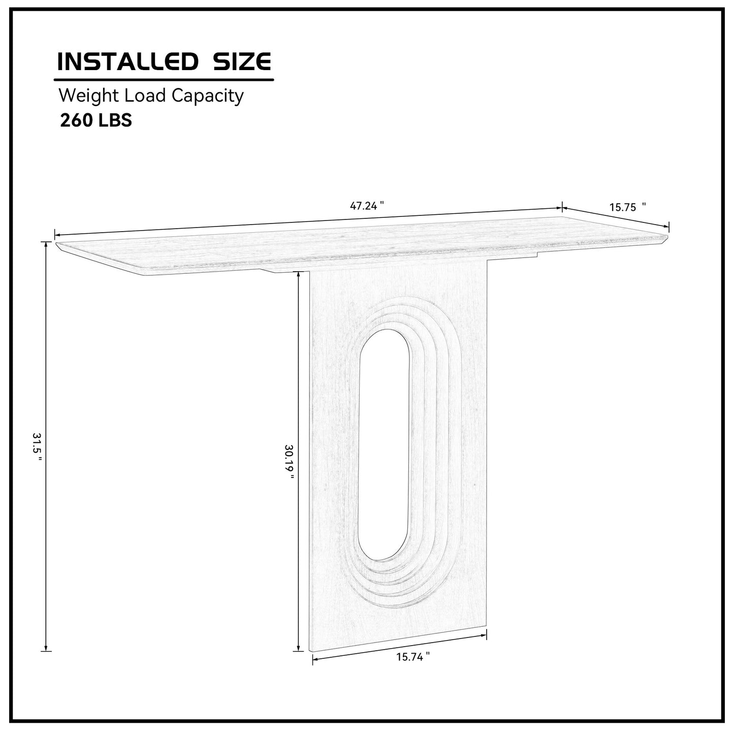 Modern Walnut Console Table - 47.24 Inch Narrow Entryway Table