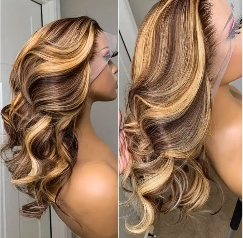 Women's Synthetic Long Wavy Hair Wig with Gradient Style - Multiple Colors & Lengths