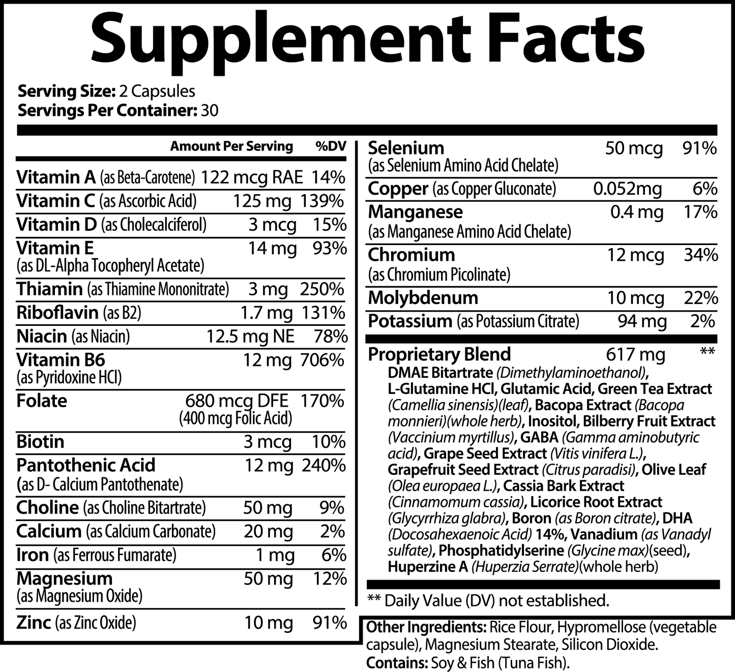 Nootropic Brain & Focus Supplement - Cognitive Support Formula