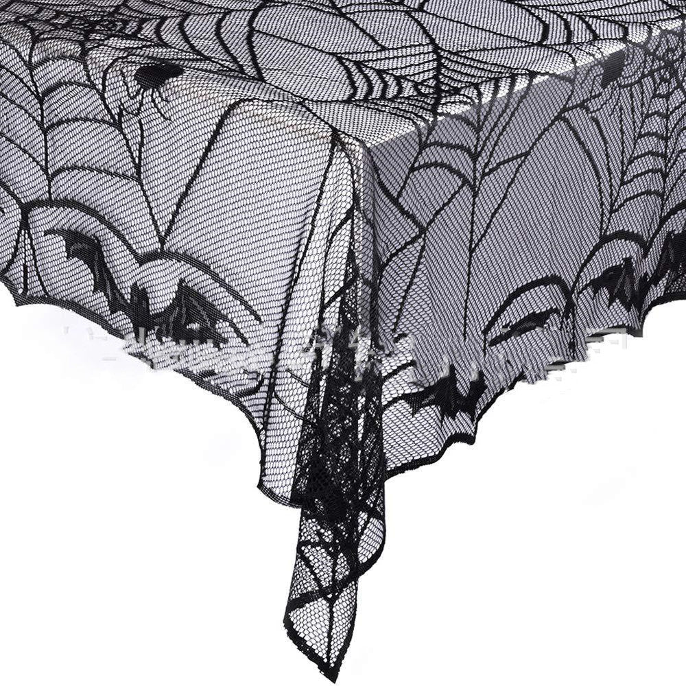 Halloween Bat Lace Tablecloth 122x244cm for Festive Decor