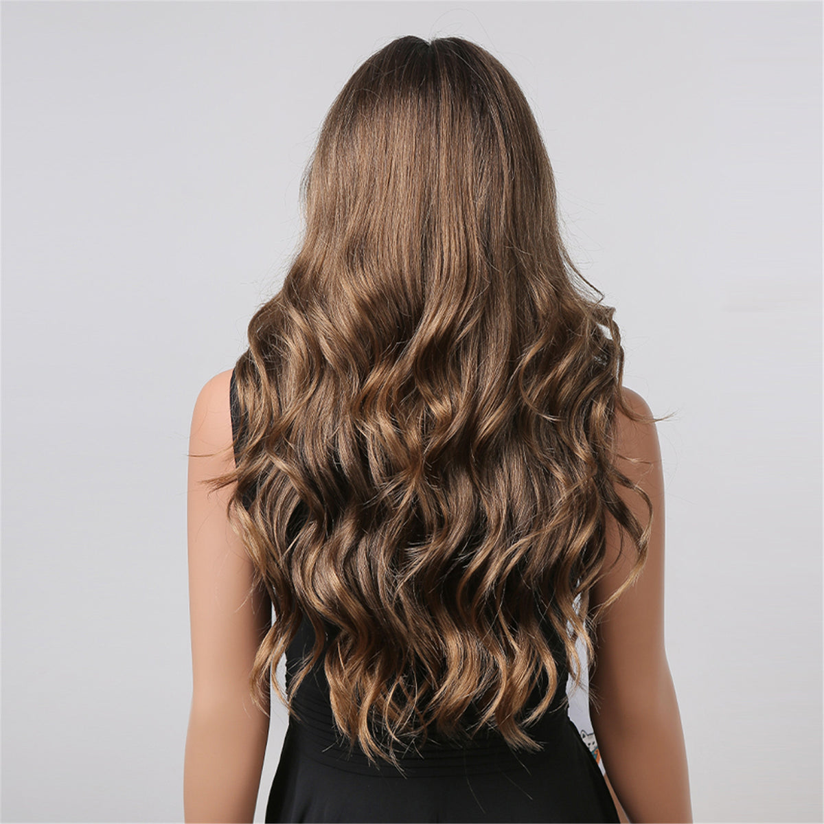 Gradient Brown Curly Long Hair Wig - 26 Inch