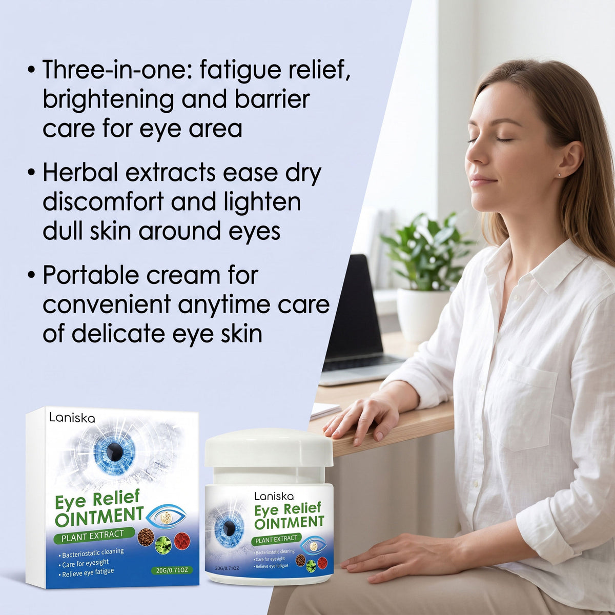 Moisturizing Eye Care Cream 20g for Skin Around Eyes - Hydrating Formula