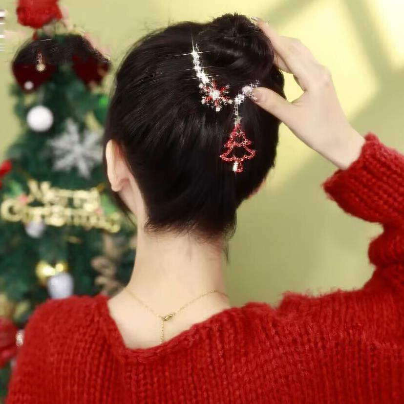 Christmas Headband & Hairpin - Holiday Party Hair Accessories in Red