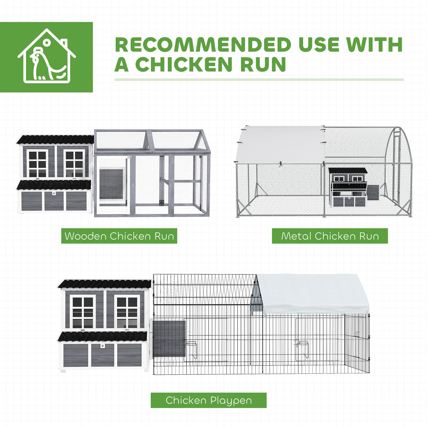 Wooden Chicken Coop with Nesting Box & Pull-Out Tray - Waterproof Roof, 39 Inches