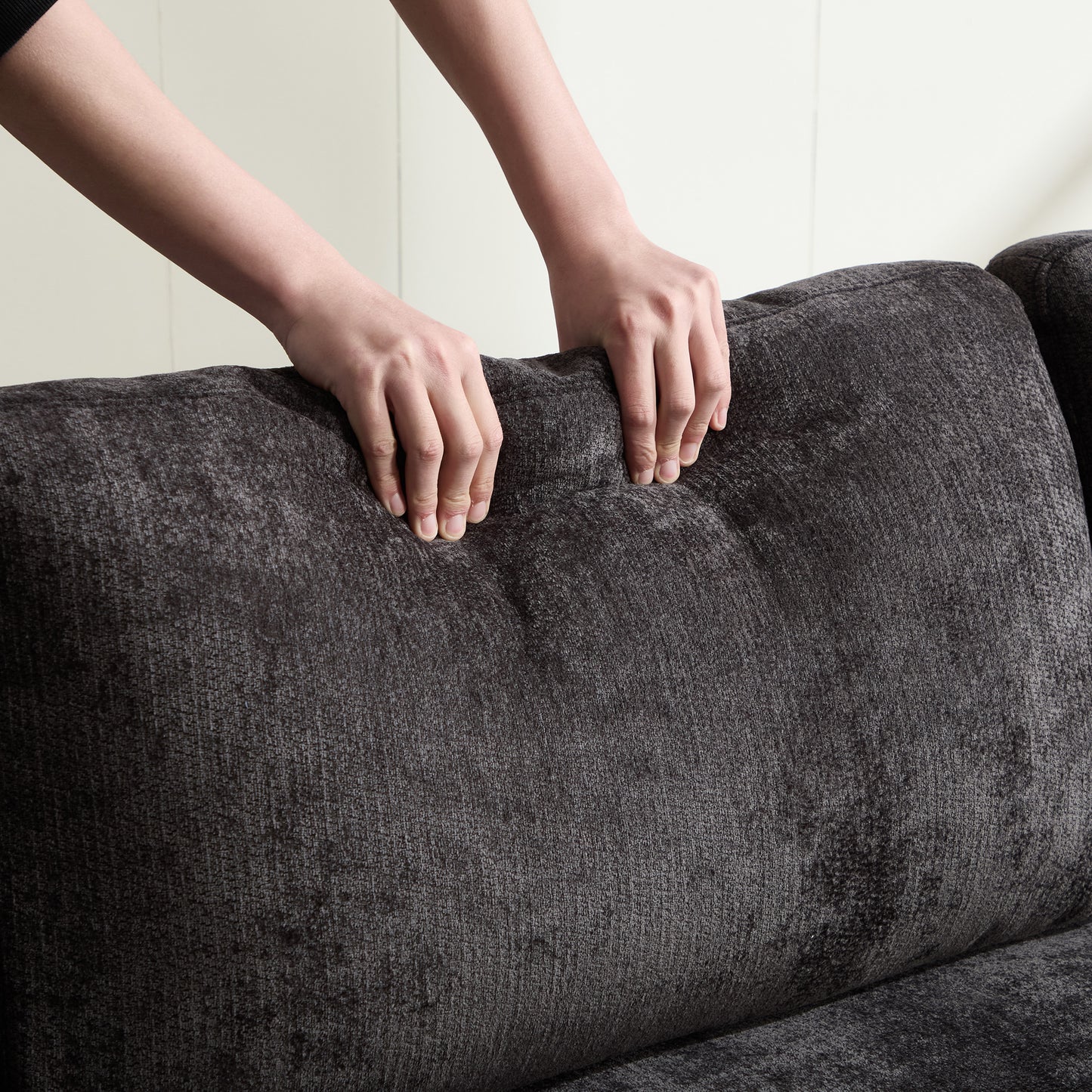 Oversized 4-Seat L-Shaped Storage Sofa with USB Ports - Black
