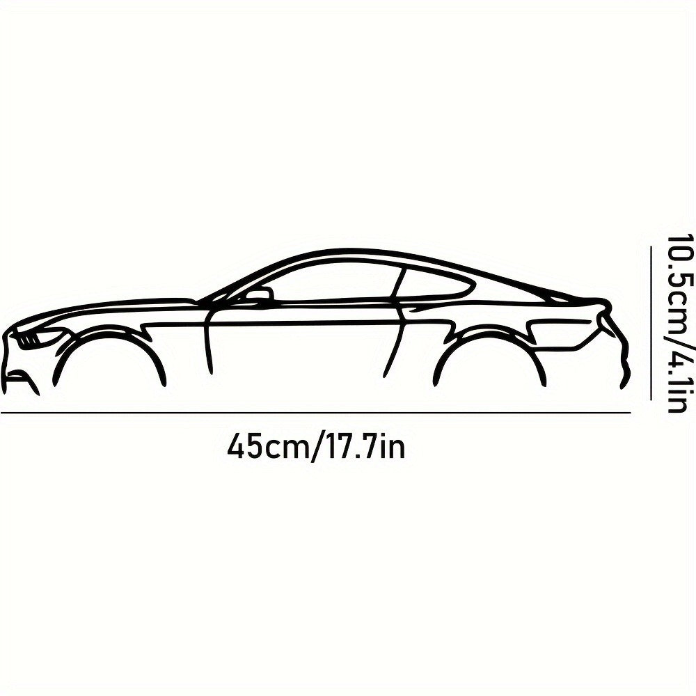 Laser-Cut Metal Wall Art - Sports Car Silhouette Decoration