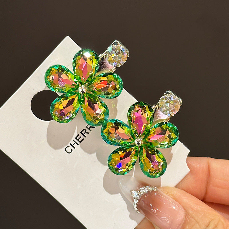 Elegant Crystal Flower Hair Clips - Side Barrettes for Women