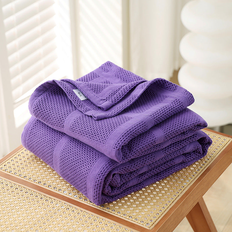 Children's Pure Cotton Waffle Gauze Blanket - Lightweight Bed Covering