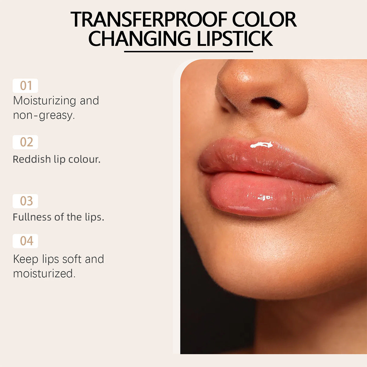 Color Changing Lipstick with Moisturizing, Waterproof Formula – Carotene