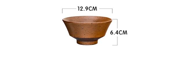 Coarse Ceramic Soup Bowl - Vintage Round Kitchenware, Small 5 Inch