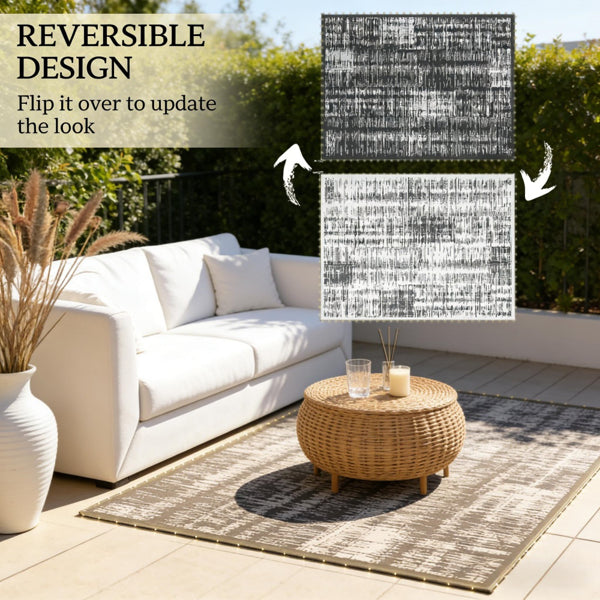Reversible Outdoor Rug - Waterproof & UV-Resistant, 143.7" x 107.9"