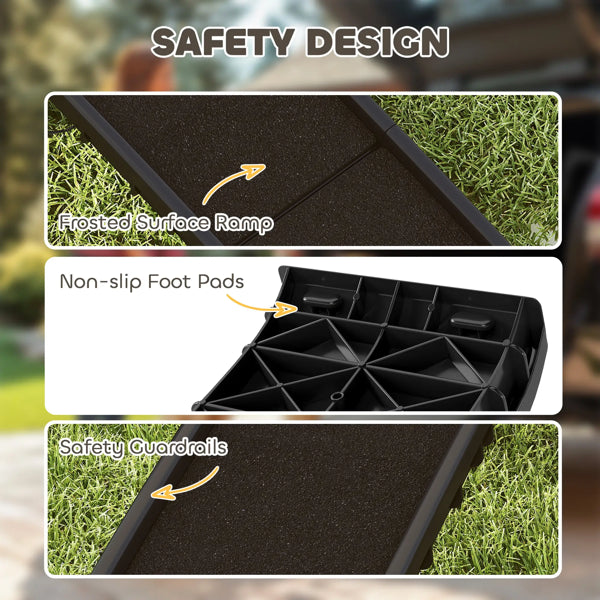 61-Inch Non-Slip Dog Ramp with Grass Surface & Carry Handle - Pet Accessory