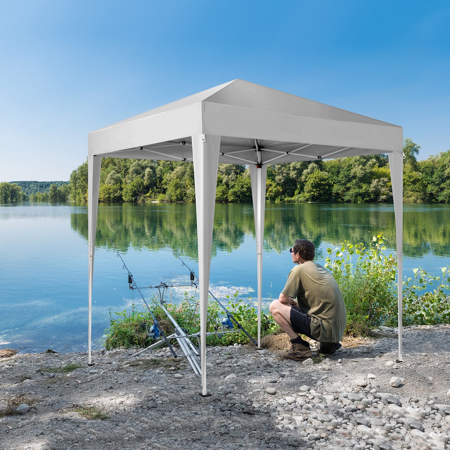 6.5x6.5ft Portable Outdoor Canopy Tent - White