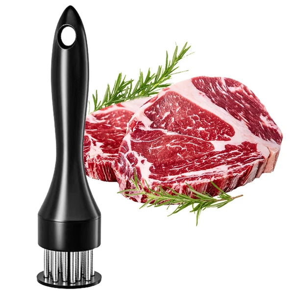 Stainless Steel Meat Tenderizer with Non-Slip Handle - 21 Needles