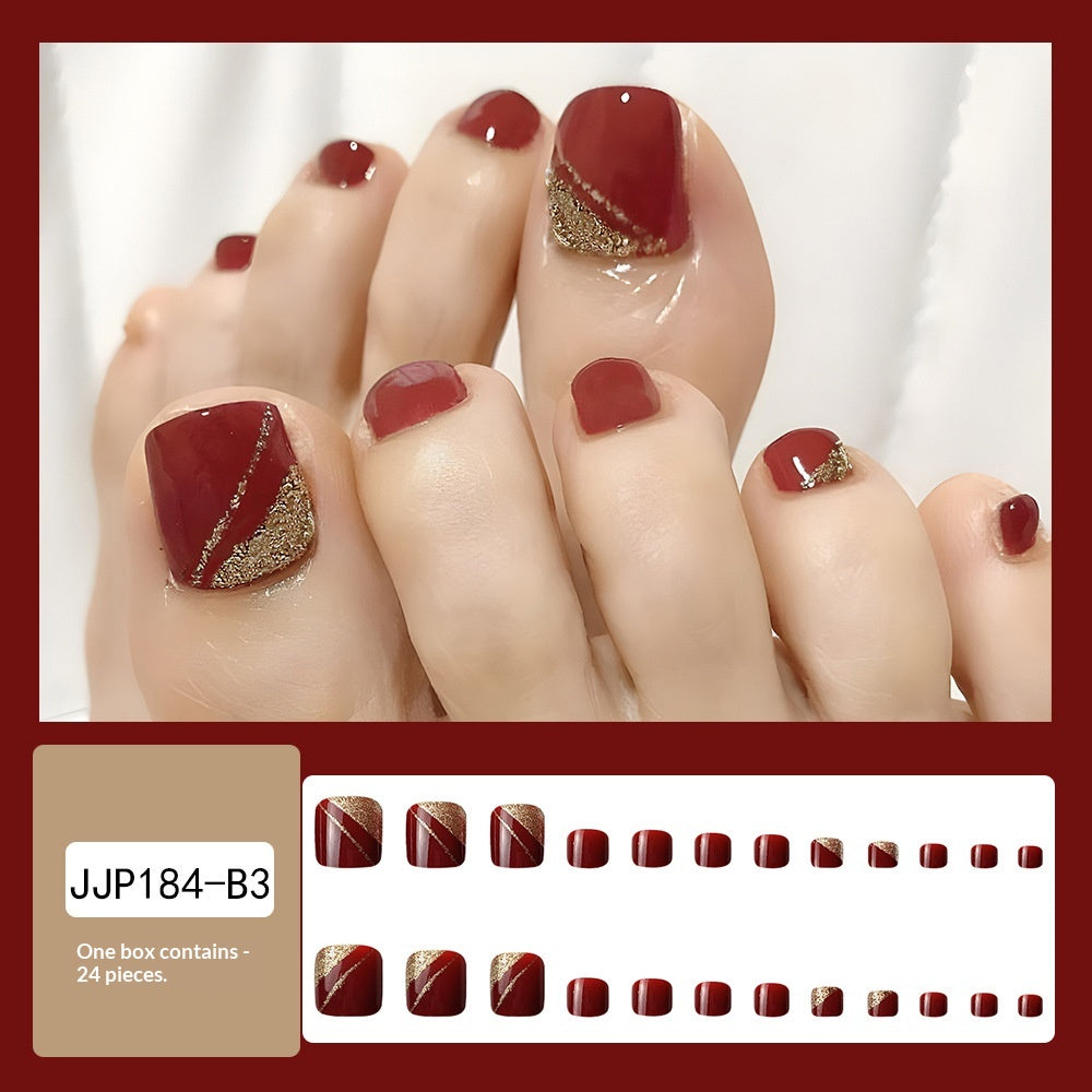 24-Piece Nail Art Set with Glitter Powder, Toe Patch, Jelly Glue & Nail File
