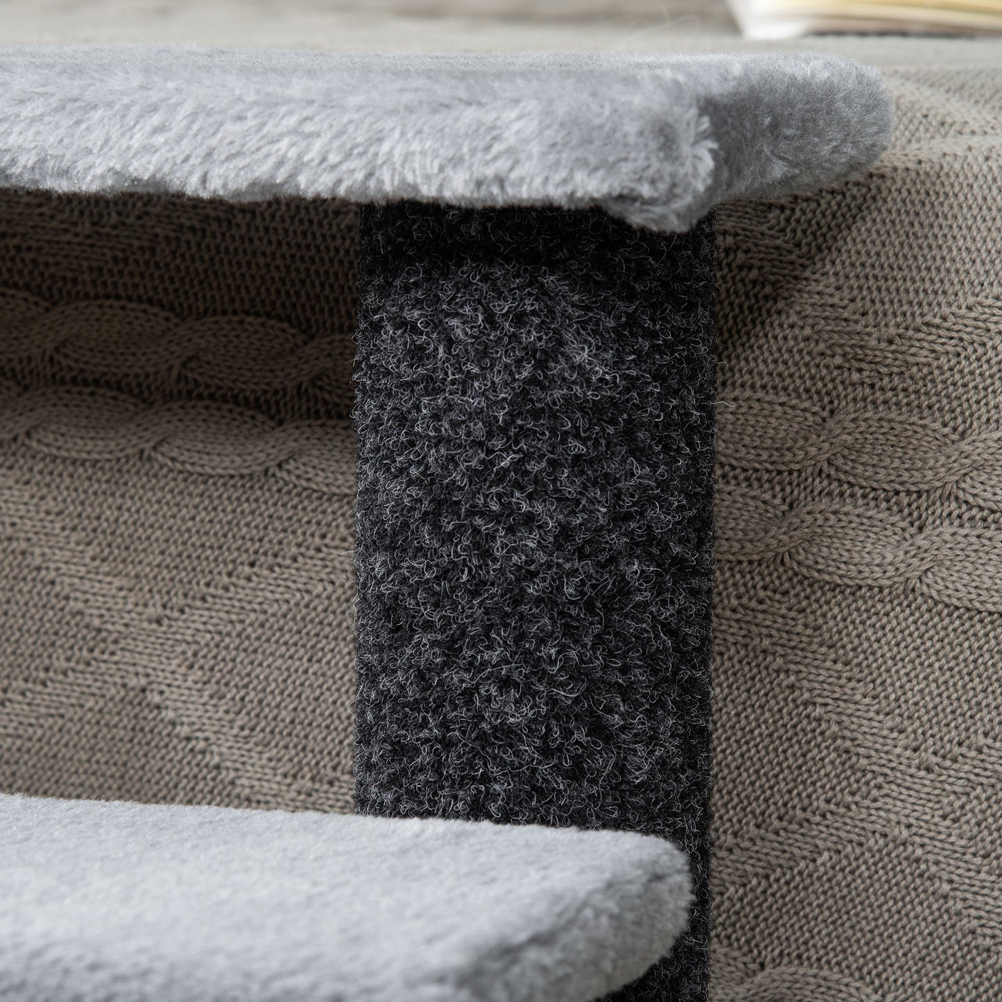 Cat Tree & Steps with Scratching Post for Indoor Outdoor Cats - Light Grey