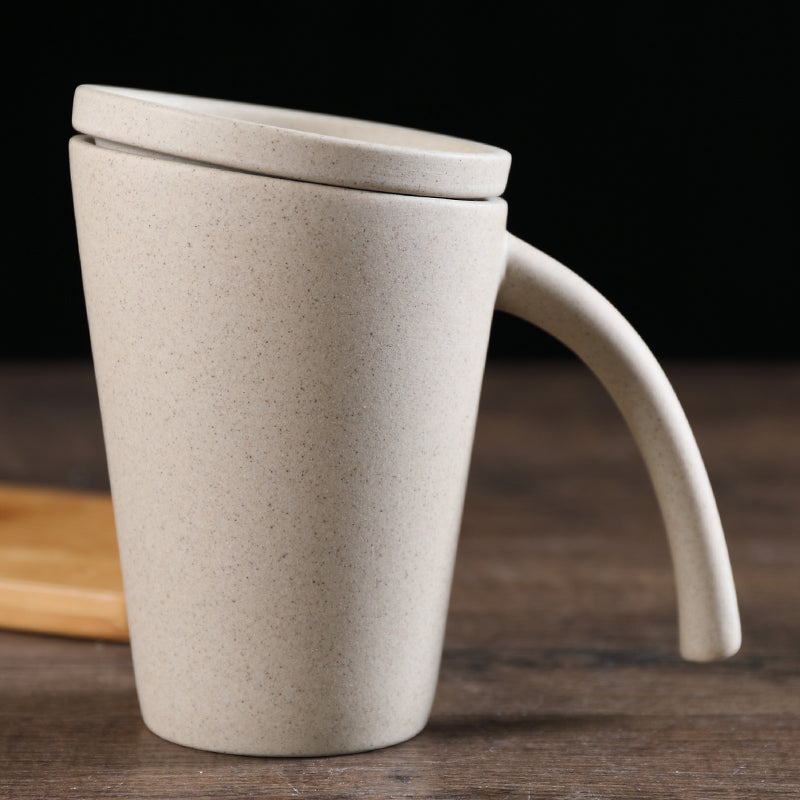 Ceramic Mug with Lid - Nostalgic Breakfast Coffee Cup - Multiple Styles