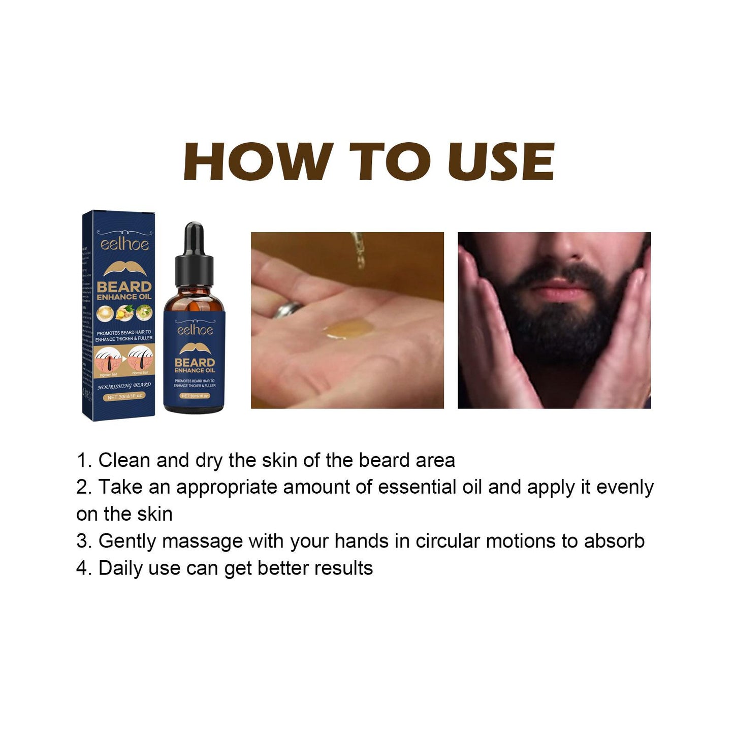 Beard Growth Oil - Moisturizing & Nourishing Serum for Men