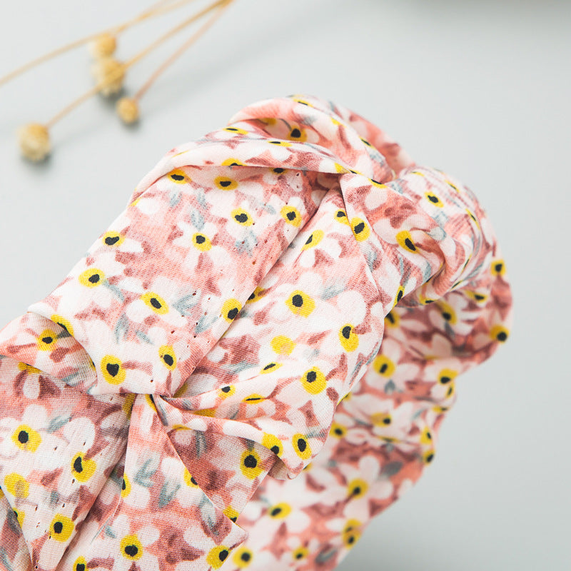 Boho Daisy Pleated Chiffon Headband