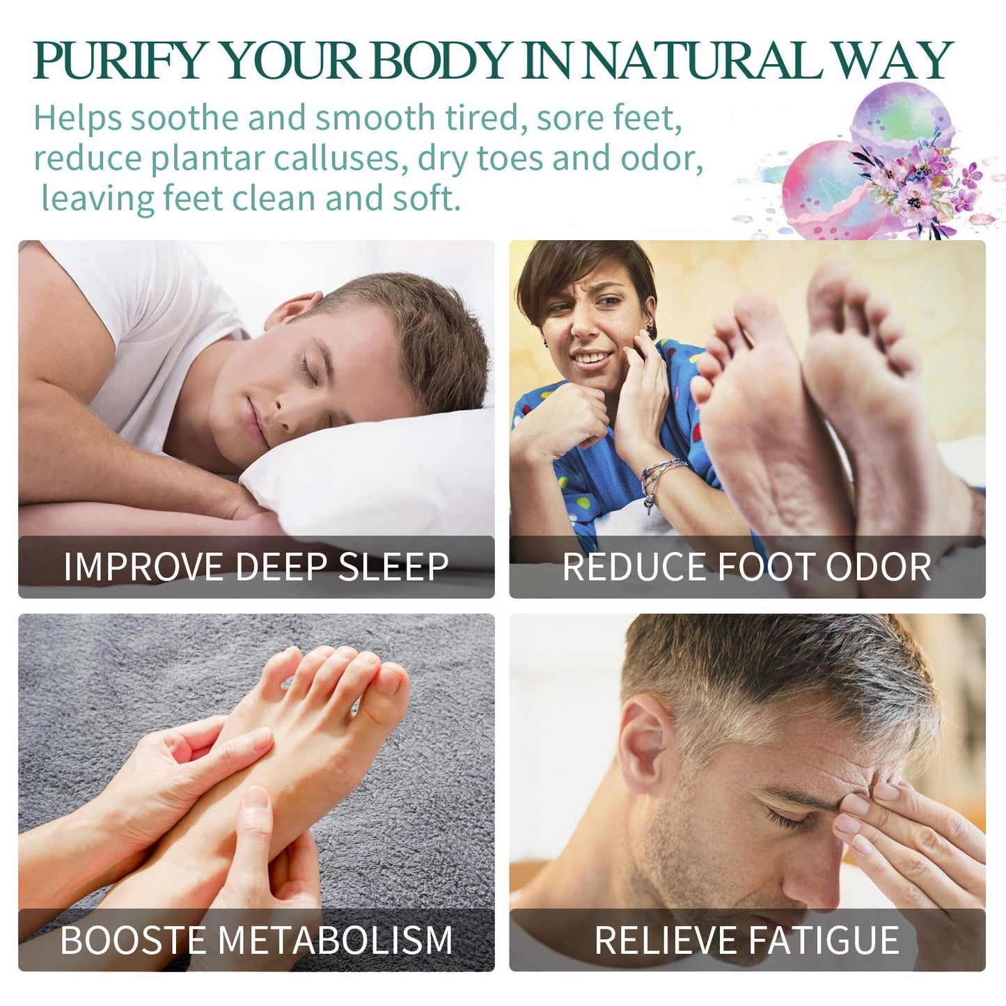 Ginger Essential Oil Foot Soak Bombs - Moisturizing & Deodorizing