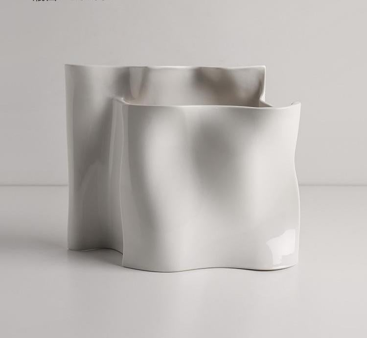 Ceramic Silver Electroplating Flower Vase - Light Luxury Home Decor