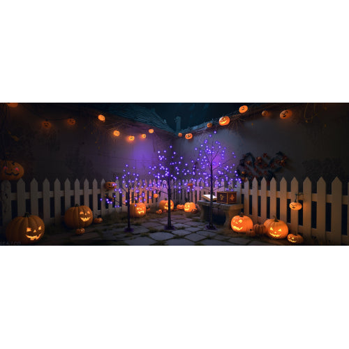 Halloween Spooky Tree with Purple Lights - 4FT, 5FT, 6FT Set