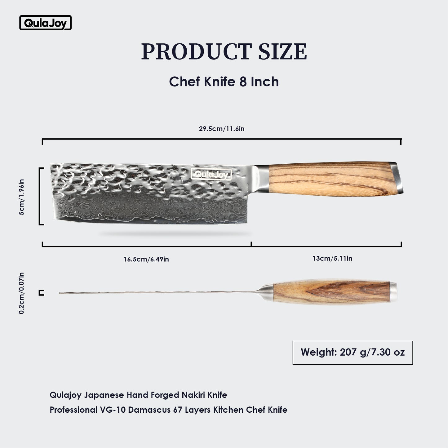 Professional Japanese Nakiri Chef Knife - 67 Layers Damascus Steel