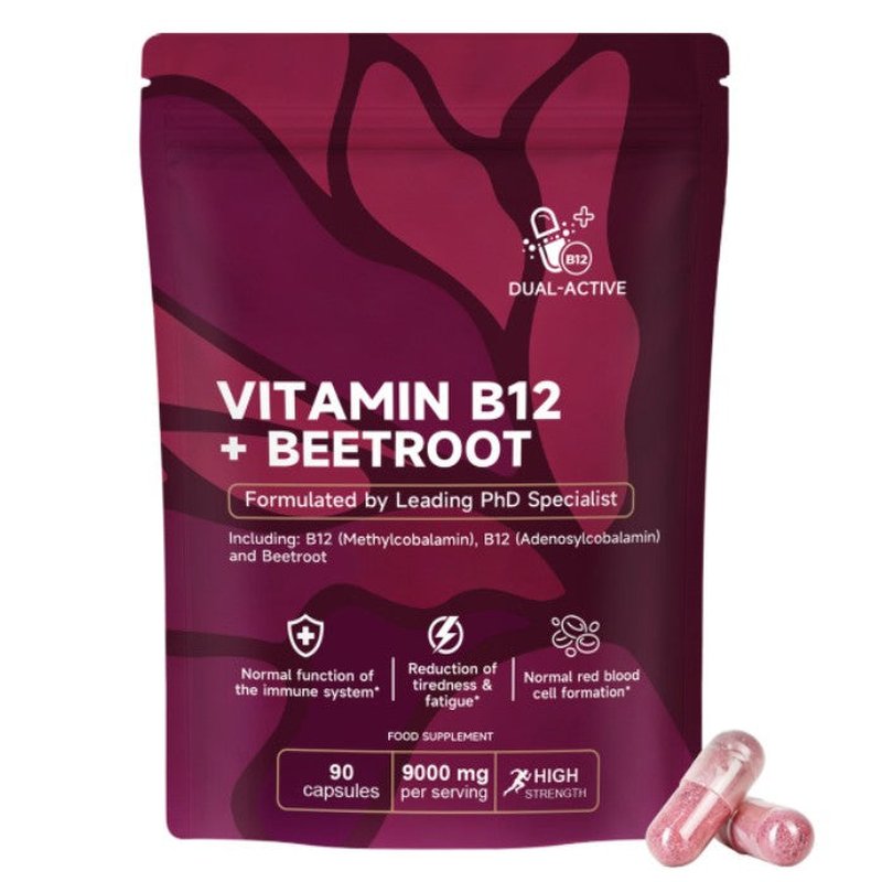 B12 & Beet Root Energy Support Capsules - 90 Count