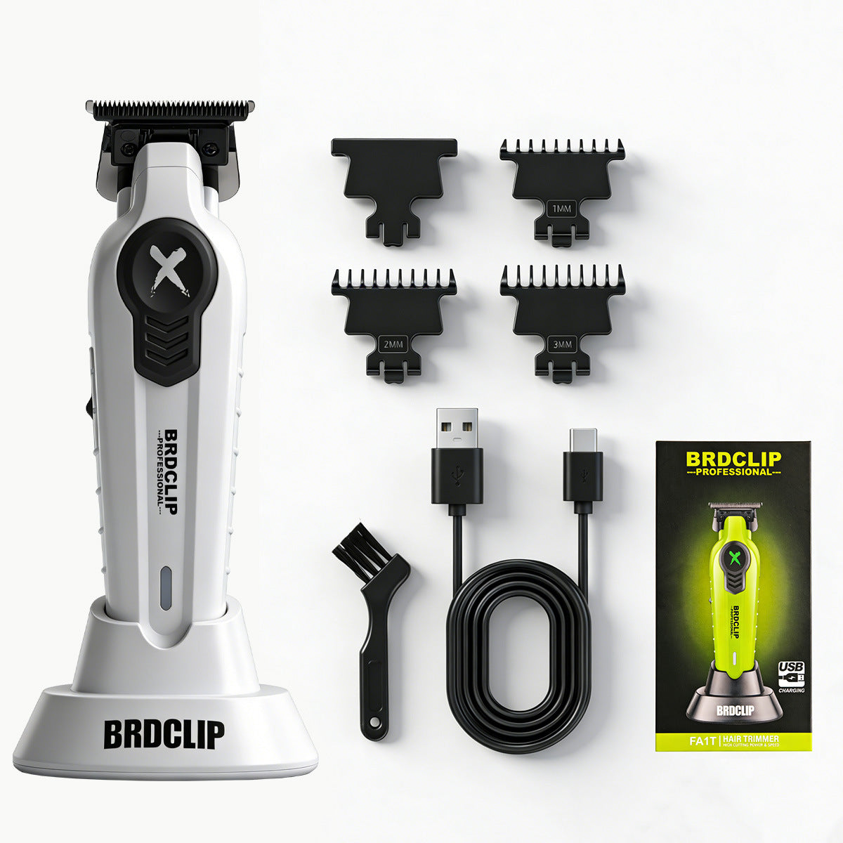 High Power Rechargeable Hair Clipper with Ceramic Tip and Multiple Combs