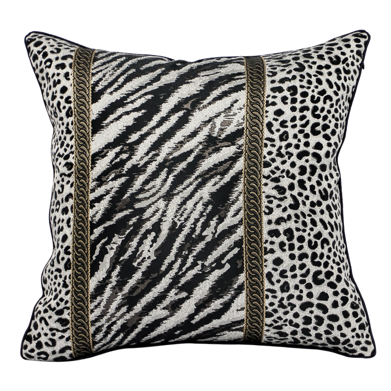 Sofa Cushion Cover - Leopard and Tiger Pattern, Satin Fabric, 45x45cm or 50x50cm
