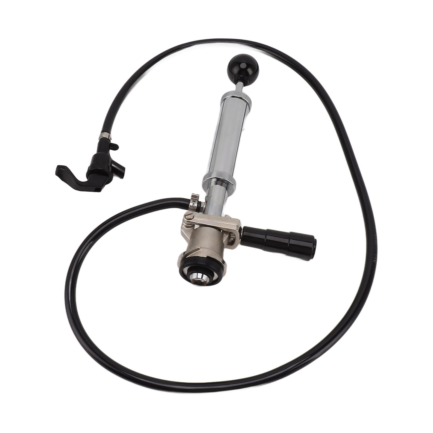 Beer Keg Pump - 4 Inch Chrome Iron Tap with Faucet Hose