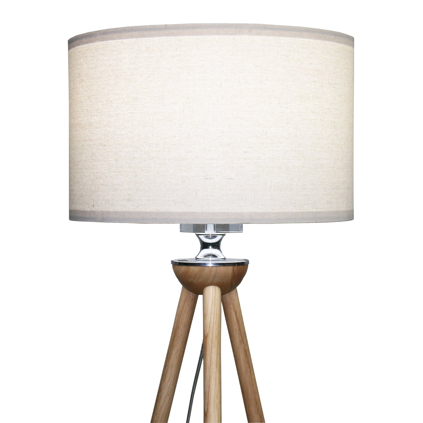 Tall Corner Floor Lamp - Energy Efficient LED Wooden Light - Brown