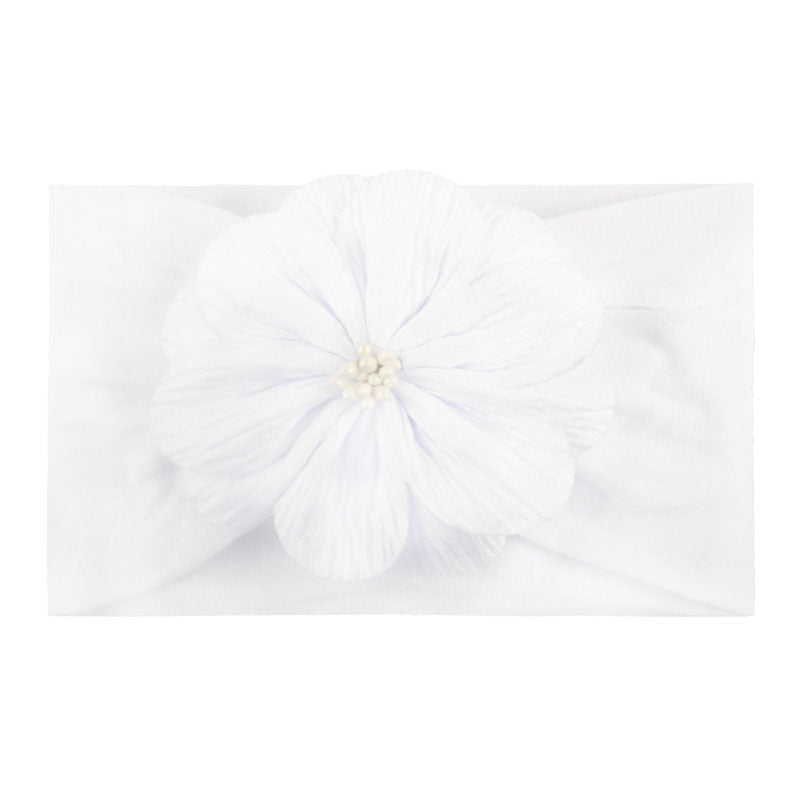 Super Soft Nylon Children's Headband with Flower Hair Accessory - Multiple Colors