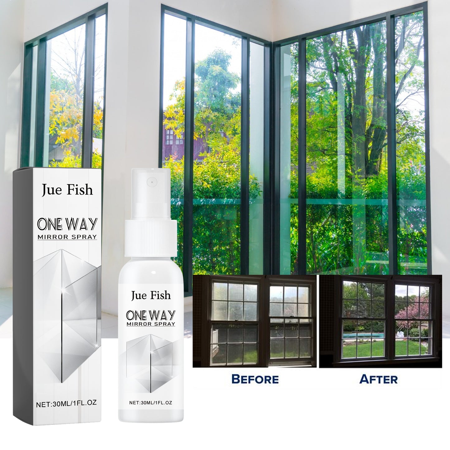 Reflective One-Way Mirror Spray for Windows & Glass - 30ml
