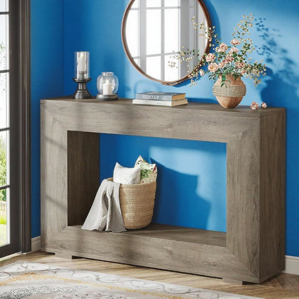 Console Table with Storage - Rustic Farmhouse Style, 47.2"