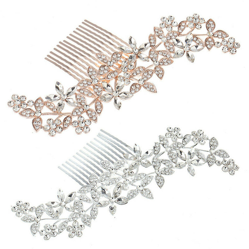 Bridal Rhinestone Hair Clip - Alloy & Crystal