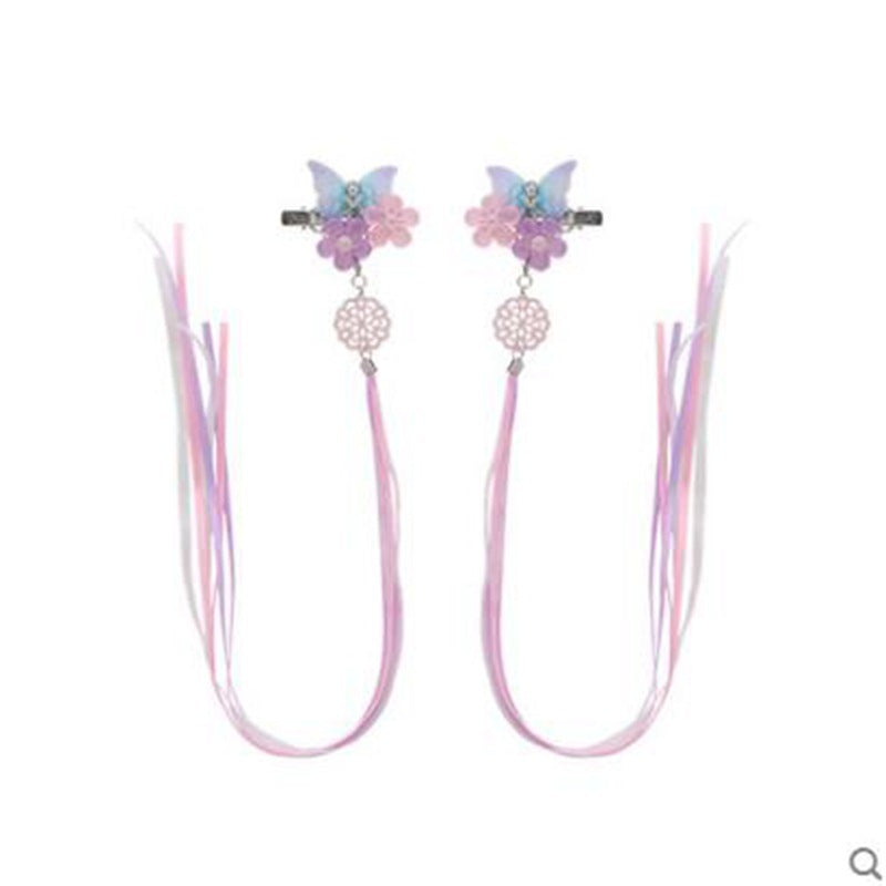 Vintage Flower Butterfly Hairpin for Girls - Antique Tassel Hair Accessories