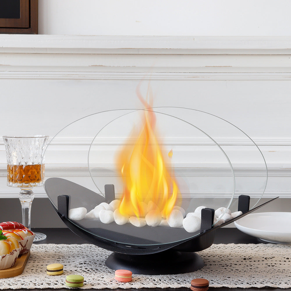 Portable Tabletop Fireplace - Stylish Glass Fire Bowl for Indoor & Outdoor Use