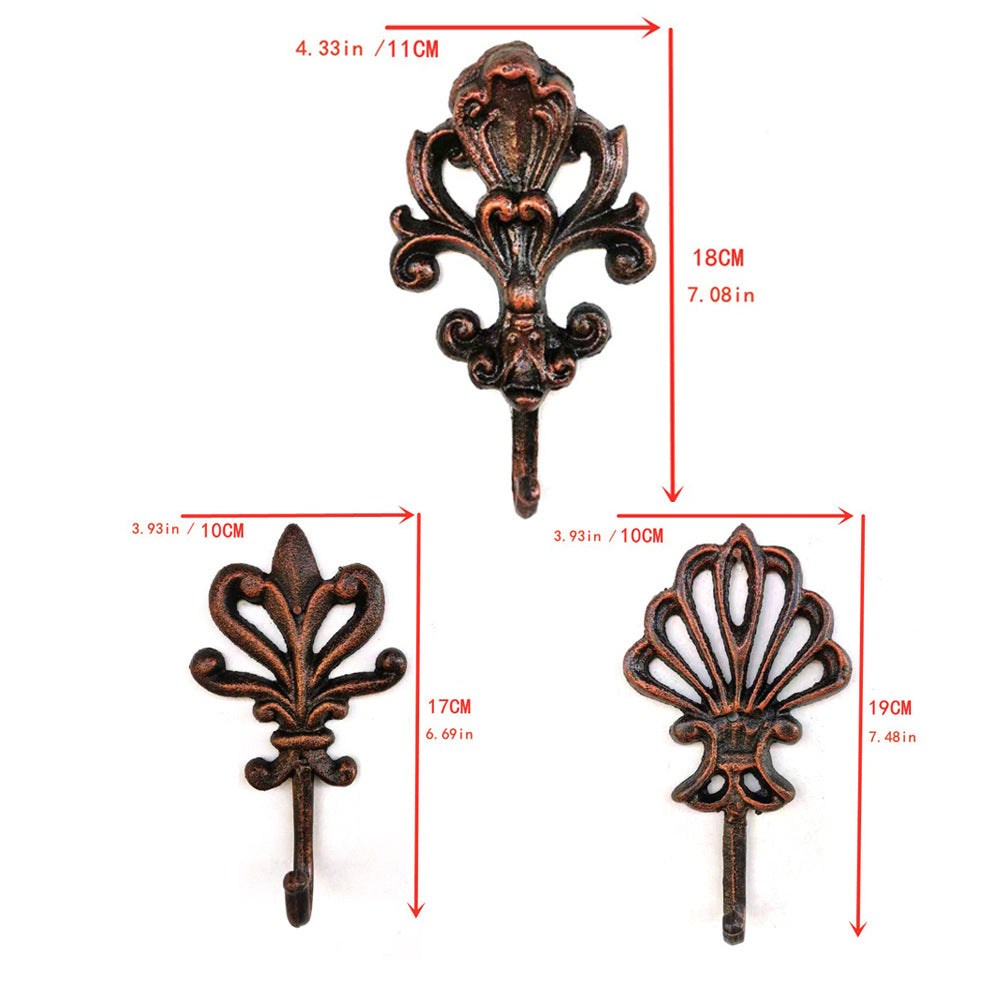 European Style Retro Metal Wall Hook Set Outdoor Garden Decor