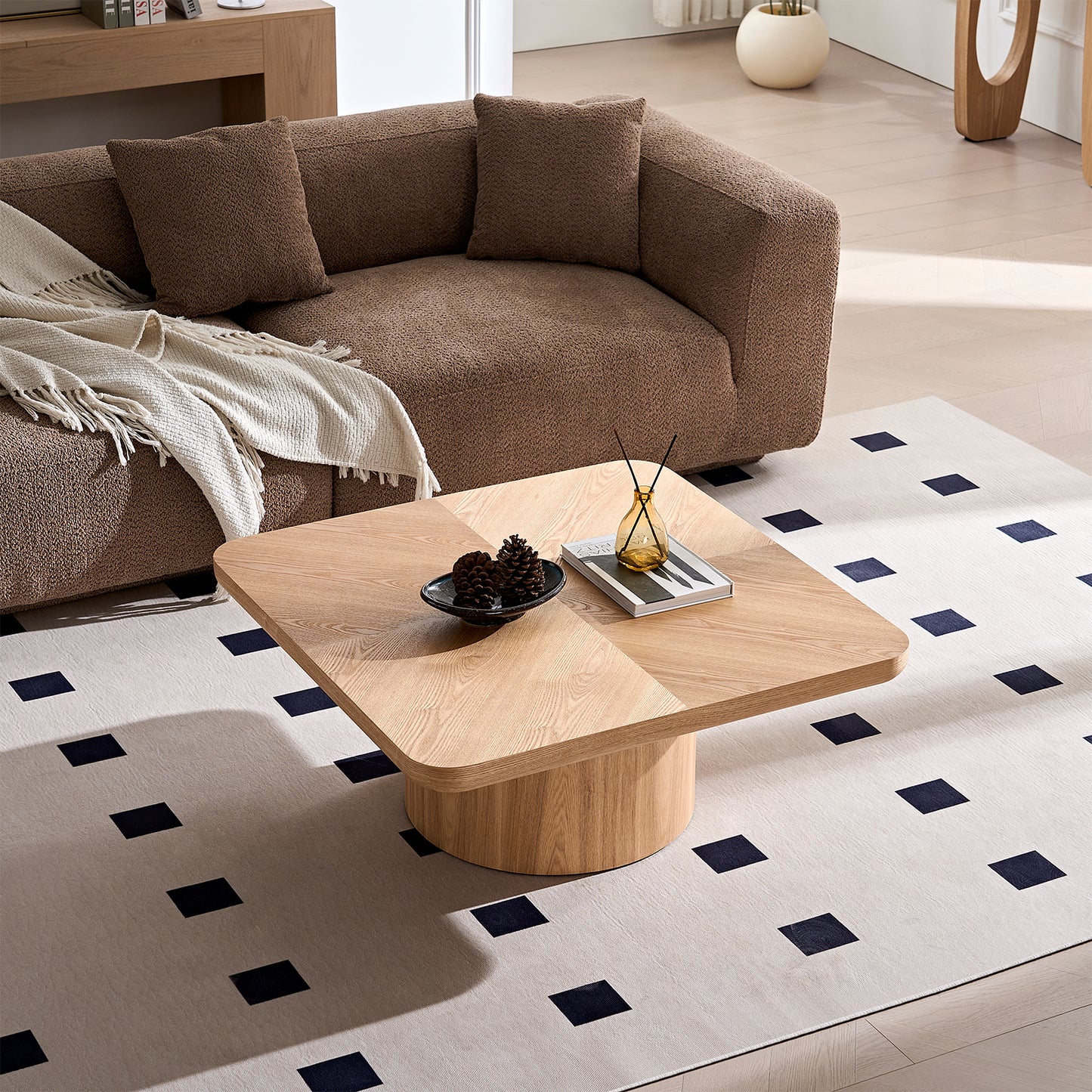 Square Coffee Table, Modern Design For Living Room Use, No Assembly