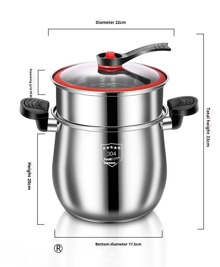 Stainless Steel Micro Pressure Couscous Pot Explosion-Proof 22cm