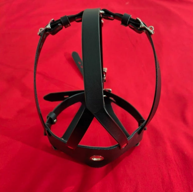 Inflatable Horse Harness Gag with Leather Ball Binding Training Toy