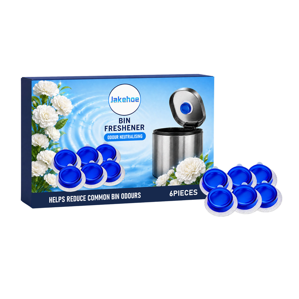Bin Freshener Disinfectant Refresher 6 Pieces for Home & Office Storage