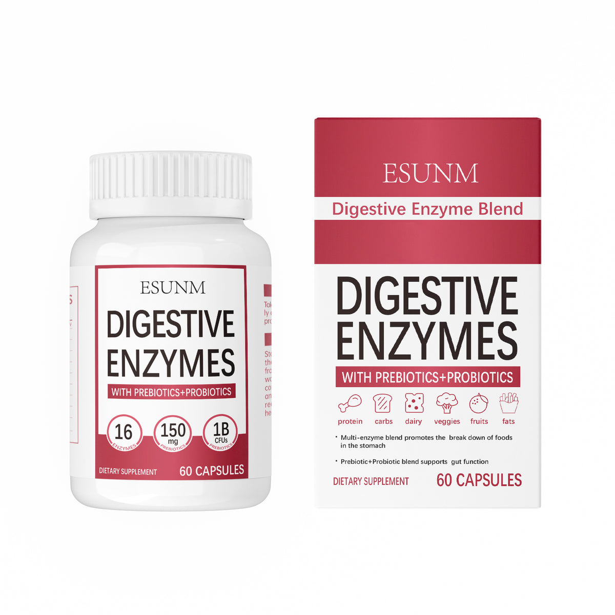 Digestive Enzyme Probiotic Capsules - 60 Tablets